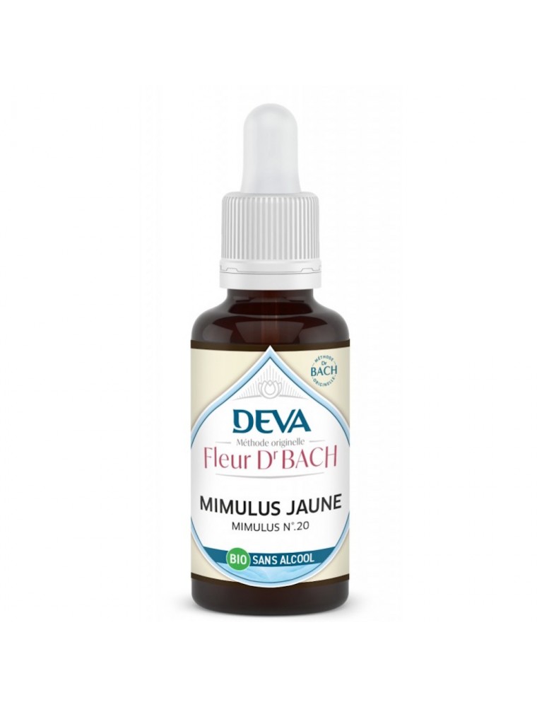 Image principale de la modale pour Mimulus jaune Sans Alcool Bio - Courage et Confiance Élixir Floral de Bach 30 ml - Deva