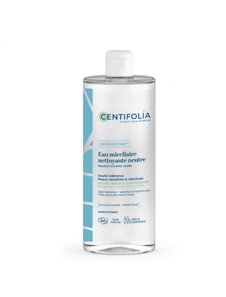 Image principale de la modale pour Eau Micellaire Neutre 3 en 1 Bio - Visage, Yeux et Lèvres 500 ml - Centifolia