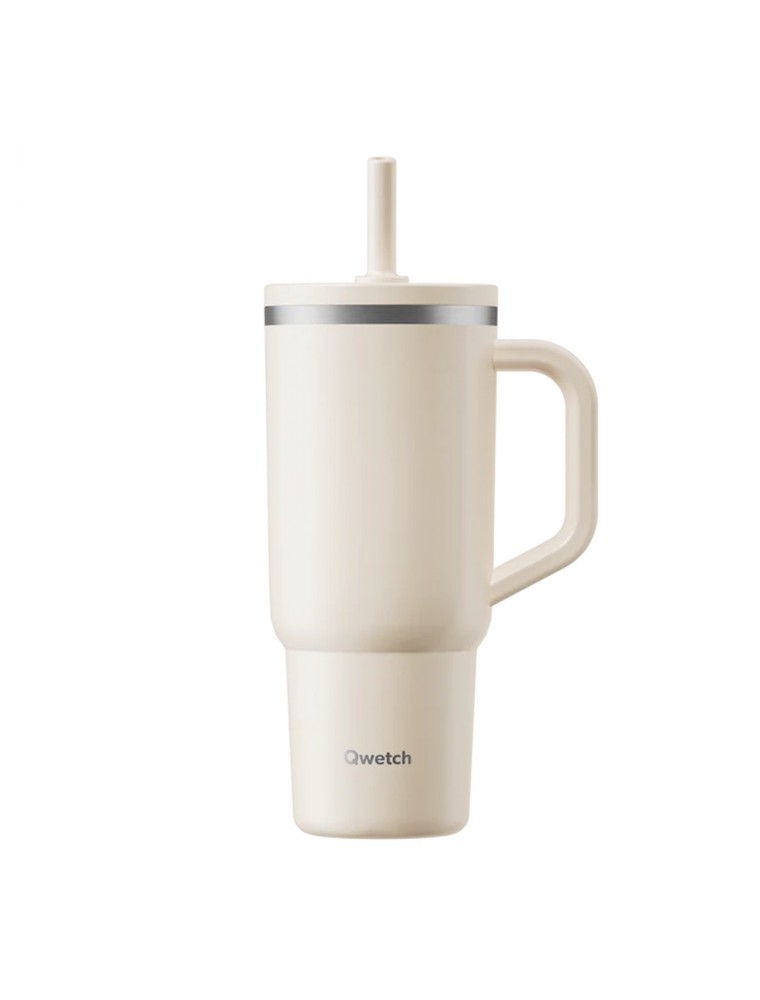 Image principale de la modale pour Travel Cup Isotherme Matt Sable avec Bouchon Etanche - Hydratation 900 ml - Qwetch