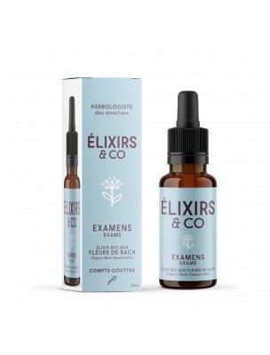 Image de Examens Bio - Elixir composé Bio aux Fleurs de Bach 20 ml - Elixirs and Co depuis Achetez les produits Elixirs and Co à l'herboristerie Louis (2)