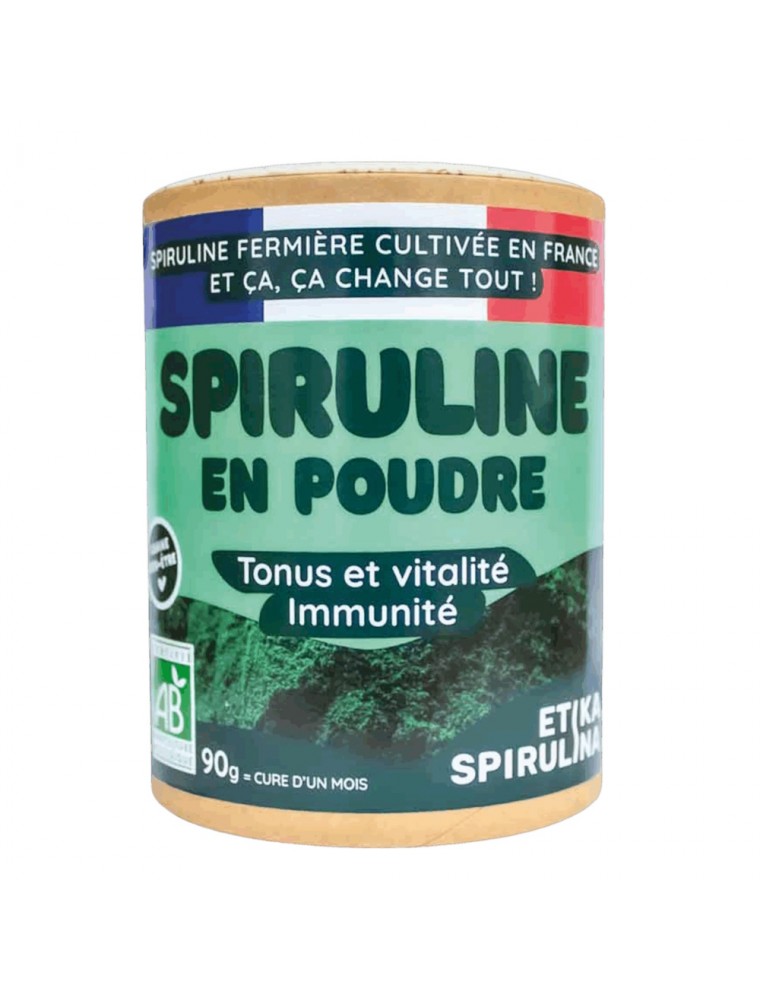 Image principale de la modale pour Spiruline en Poudre Bio - Immunité et Tonus 90 g - Etika Spirulina