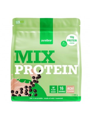 Image 79209 supplémentaire pour Protein Mix Açai Bio - Protéines Végétales Pois et Tournesol 400 g - Purasana