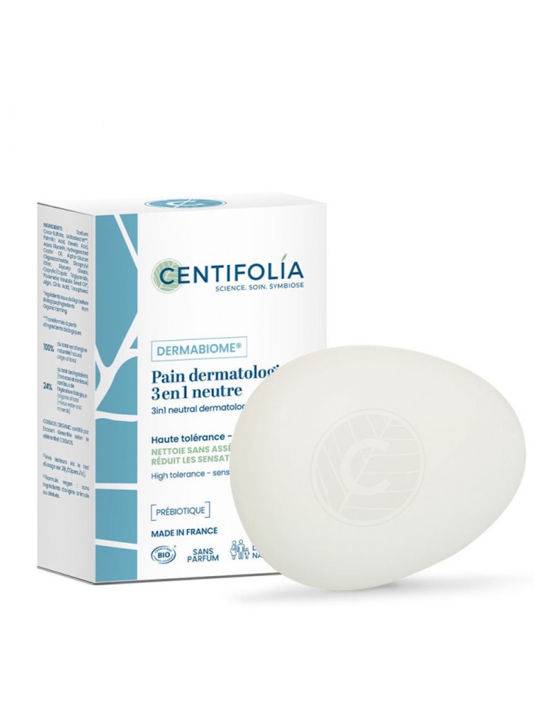 Image principale de la modale pour Pain Dermatologique Neutre Bio - Peaux Sensibles 85g - Centifolia