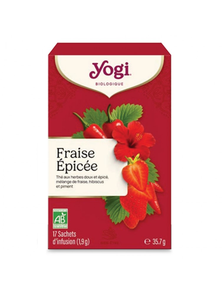 Image principale de la modale pour Fraise Epicée Bio - Infusions Ayurvédiques 17 sachets - Yogi
