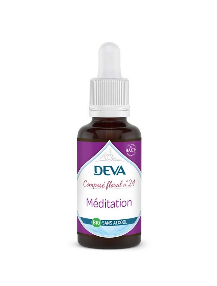 Image principale de la modale pour Méditation Sans Alcool Bio - Pleine conscience Composé floral n°24 30 ml - Deva