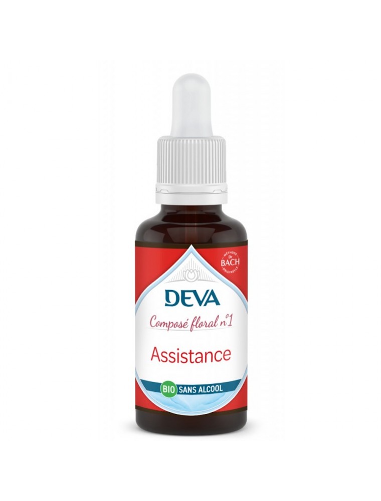 Image principale de la modale pour Assistance Sans Alcool Bio - Centrage et Apaisement Composé floral n°1 30 ml - Deva