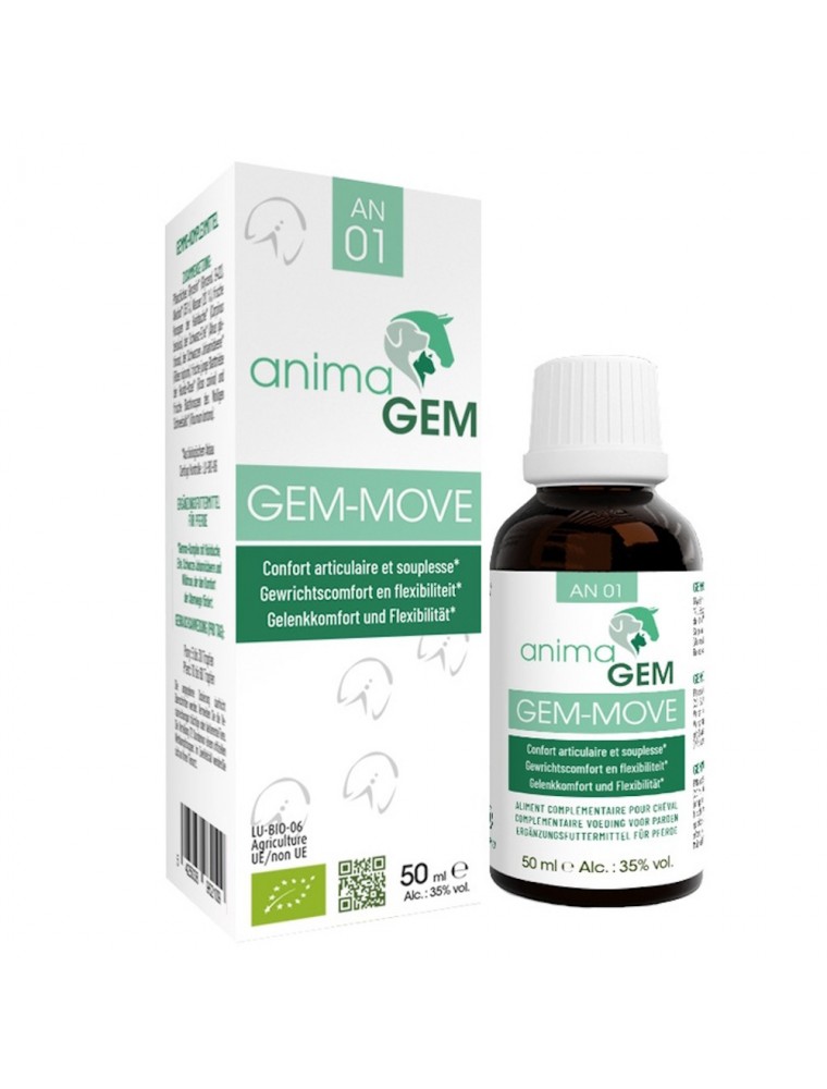 Image principale de la modale pour Gem-Move Animagem n°01 Bio - Confort Articulaire des Animaux 50 ml - Alphagem