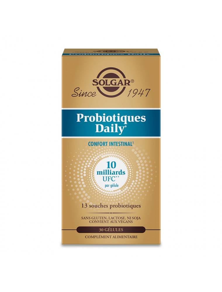 Image principale de la modale pour Probiotiques Daily - Confort Intestinal 30 gélules végétales - Solgar