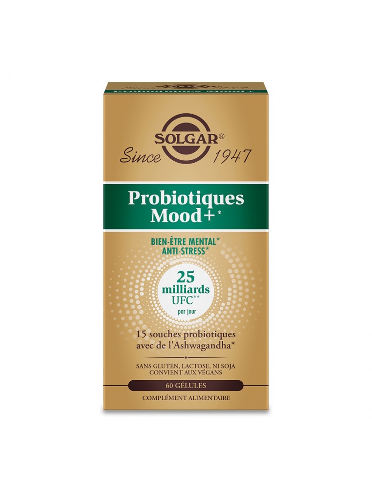 Image principale de la modale pour Probiotiques Mood + - Bien-Être Mental 60 gélules végétales - Solgar