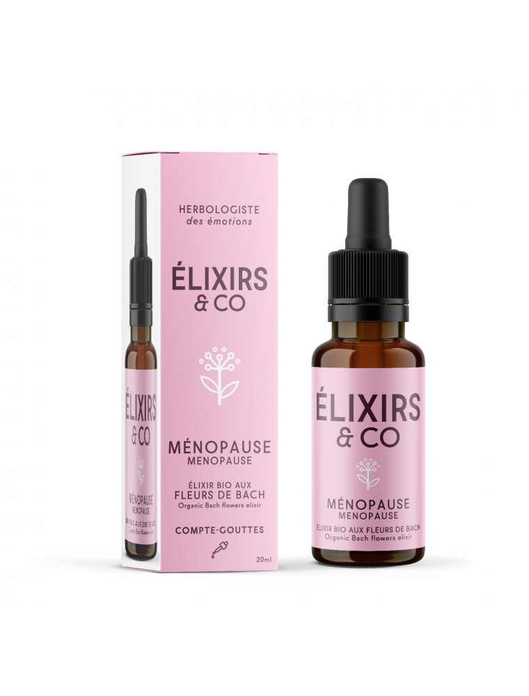 Image principale de la modale pour Ménopause Bio - Elixir composé Bio aux Fleurs de Bach 20 ml - Elixirs and Co