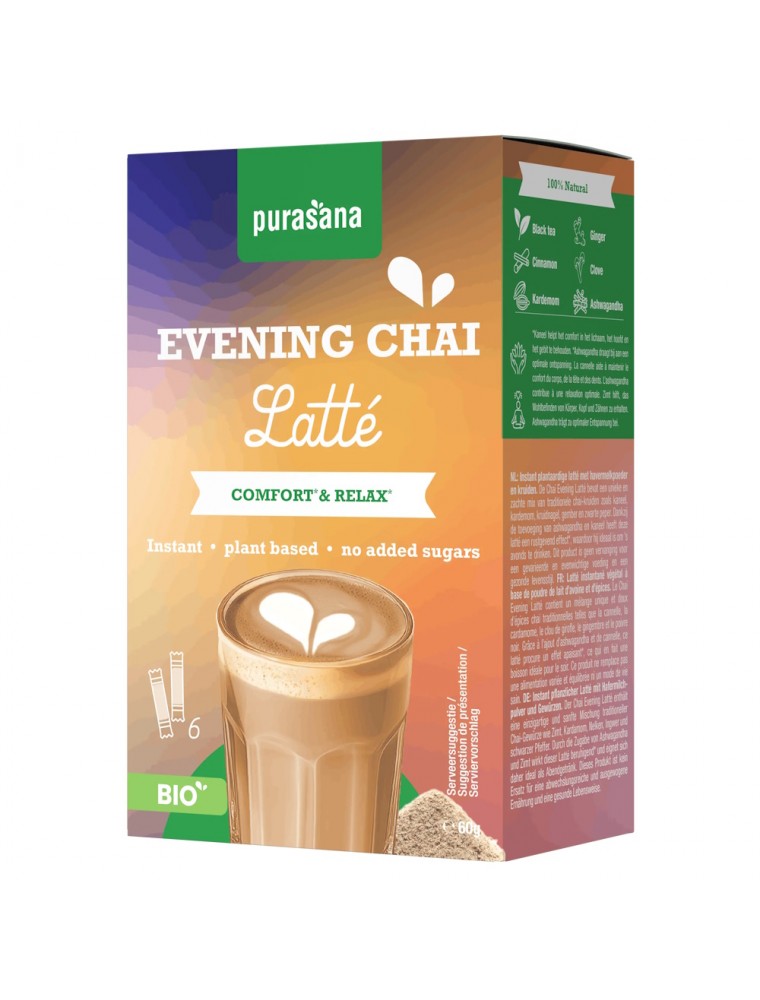 Image principale de la modale pour Evening Chaï Latté Bio - Détente et Relaxation 6 Sticks - Purasana