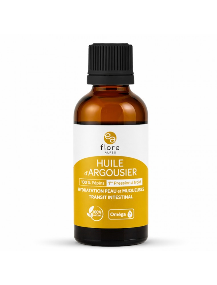Image principale de la modale pour Huile Pure de Pépins d'Argousier Bio - Soin de la Peau 50 ml - Flore Alpes