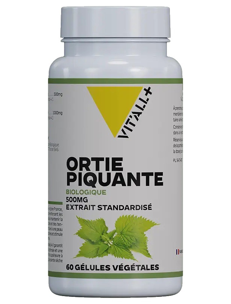 Image principale de la modale pour Ortie Piquante Bio 500 mg - Reminéralisation et Articulations 60 gélules végétales - Vit'all+