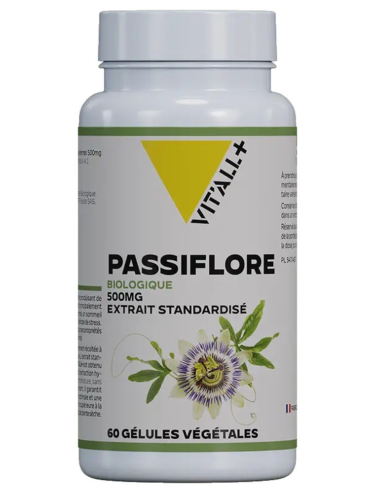 Image principale de la modale pour Passiflore Bio 500 mg - Sommeil et Stress 60 gélules végétales - Vit'all+