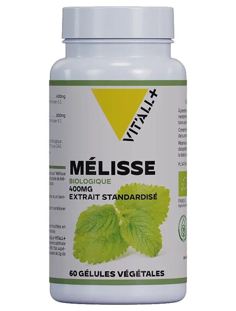 Image principale de la modale pour Mélisse Bio 400 mg - Détente et Digestion 60 gélules végétales - Vit'all+