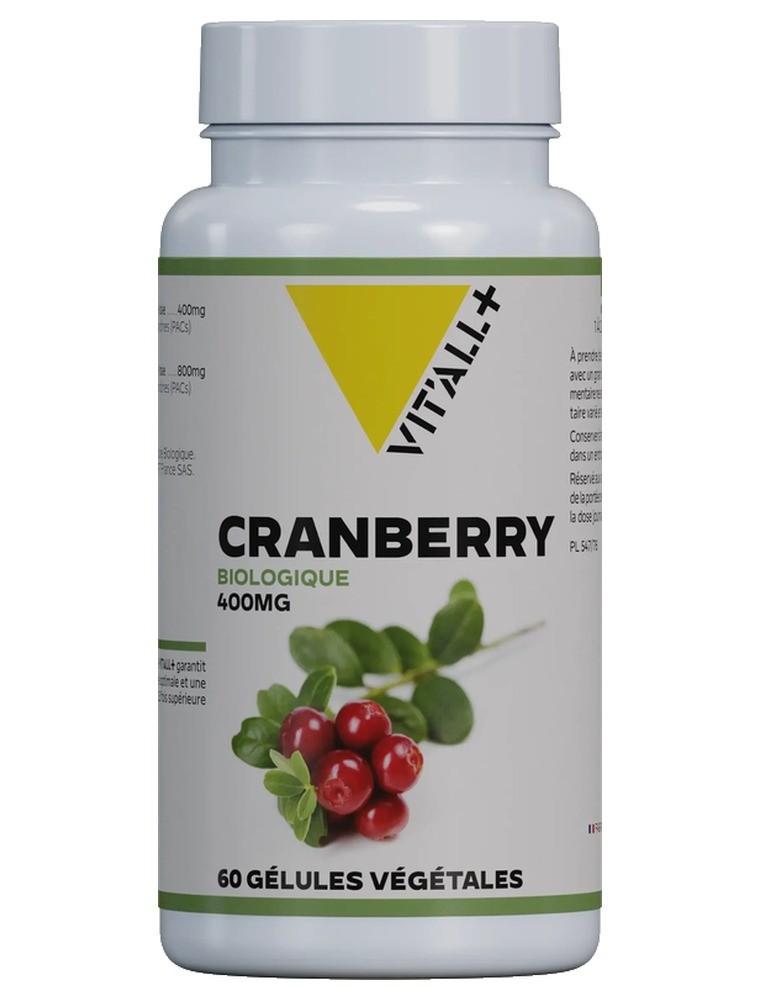 Image principale de la modale pour Cranberry (Canneberge) Bio 400 mg - Confort urinaire 60 gélules végétales - Vit'all+