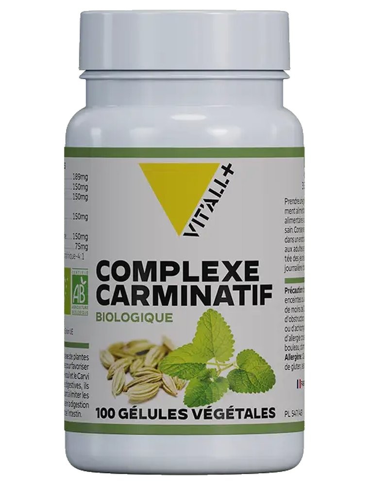 Image principale de la modale pour Complexe Carminatif Bio - Ballonnements 100 gélules végétales - Vit'all+