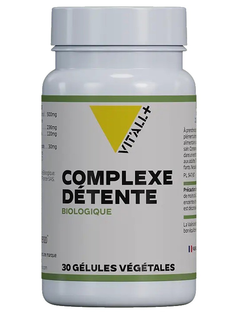 Image principale de la modale pour Complexe Détente Bio Safran, Orange douce et Valériane - Stress 30 gélules végétales - Vit'all+