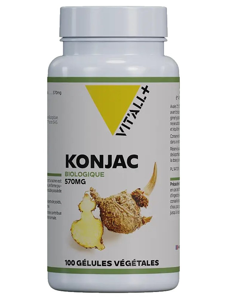 Image principale de la modale pour Konjac Bio 570 mg Glucomannane - Minceur 100 gélules végétales - Vit'all+