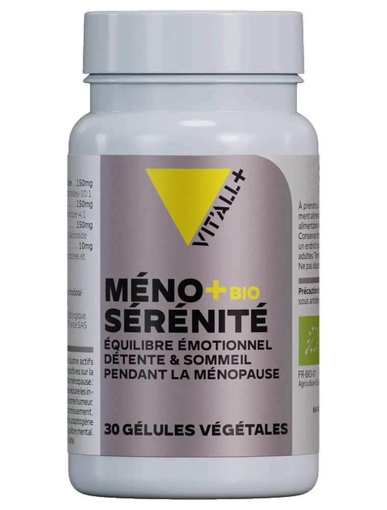 Image principale de la modale pour Méno+ Sérénité Bio - Ménopause, Humeur et Sommeil 30 gélules végétales - Vit'all+