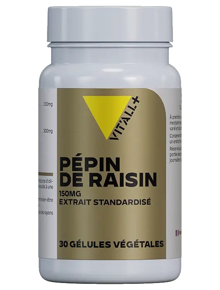 Image principale de la modale pour Pépin de Raisin 150 mg OPC - Circulation 30 gélules végétales - Vit'all+