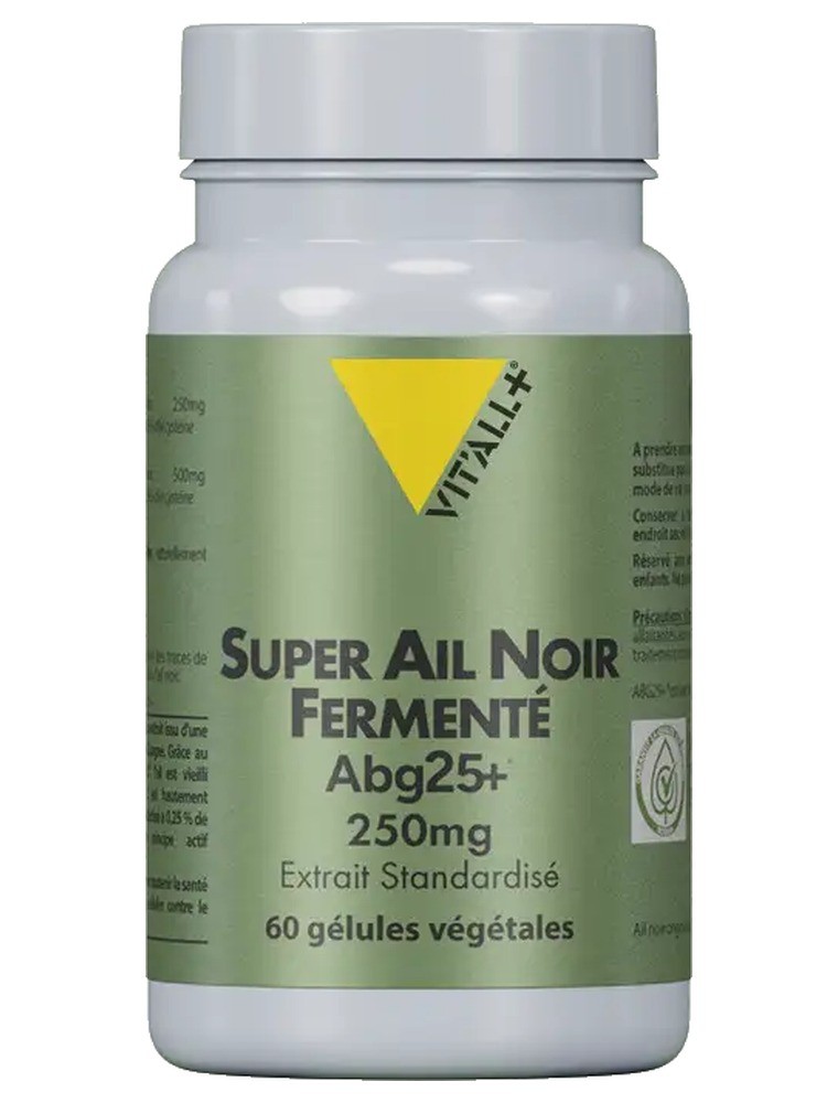 Image principale de la modale pour Super Ail Noir Fermenté ABG25+ 250 mg - Cardiovasculaire 60 gélules végétales - Vit'all+