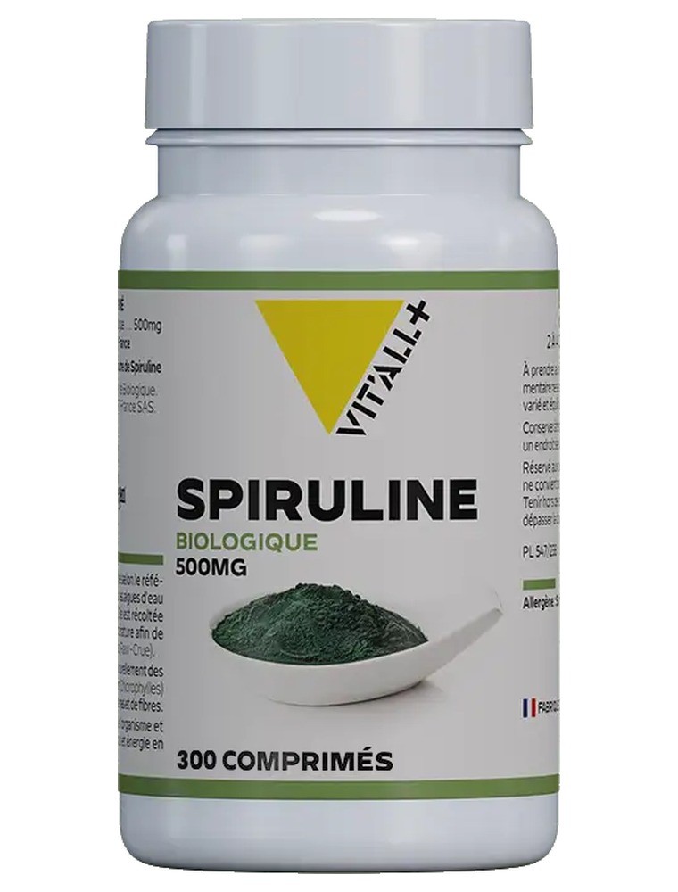 Image principale de la modale pour Spiruline Bio 500 mg cultivée en France - Vitalité 300 comprimés - Vit'all+