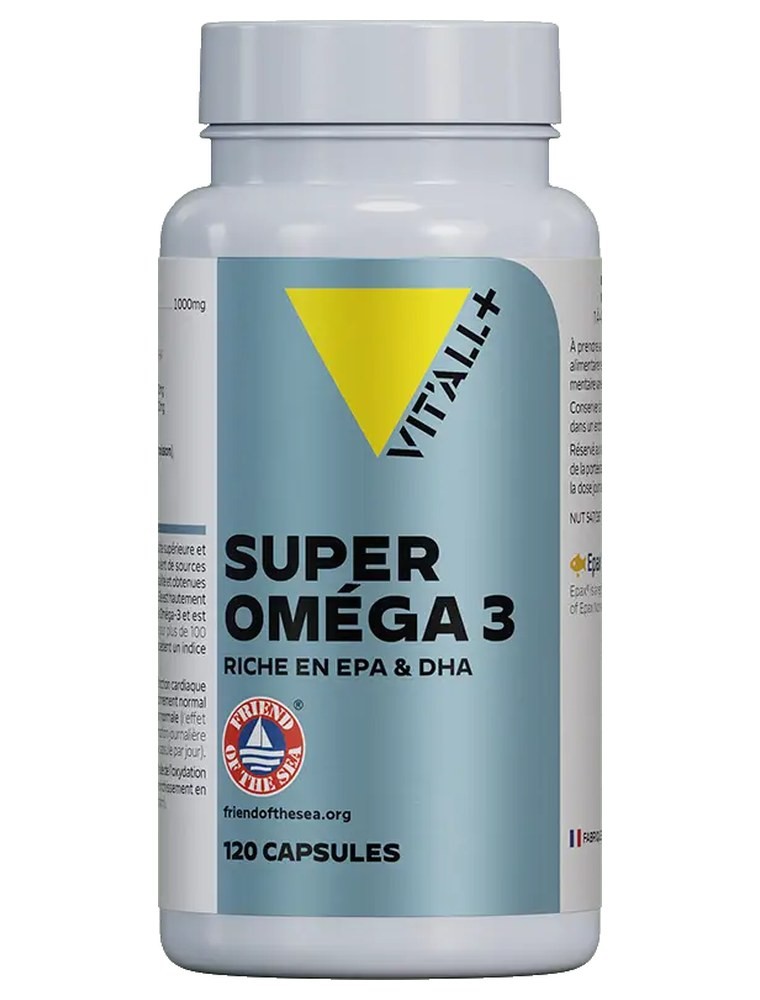 Image principale de la modale pour Super Oméga 3 1000 mg EPAX - Cœur et Cerveau 120 capsules - Vit'all+