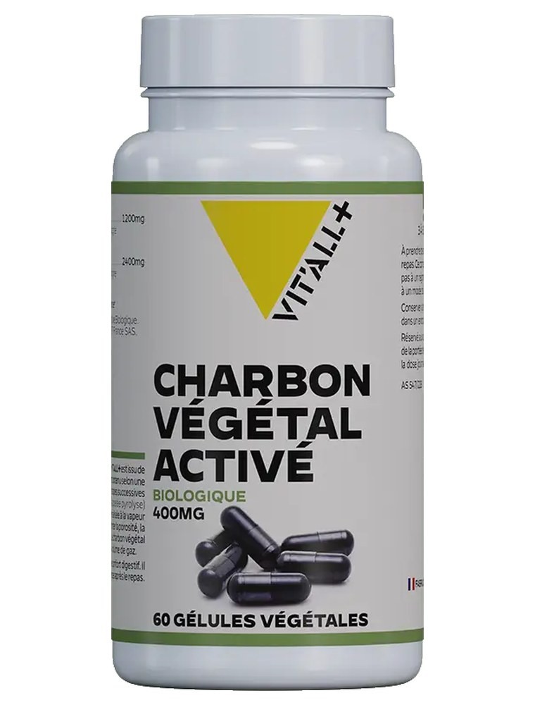 Image principale de la modale pour Charbon Végétal Activé Bio 400 mg de Châtaignier - Ballonnements 60 gélules végétales - Vit'all+