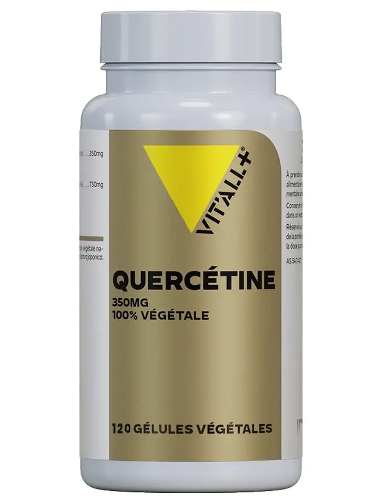 Image principale de la modale pour Quercétine 350 mg 100 % végétale - Défenses naturelles 120 gélules végétales - Vit'all+