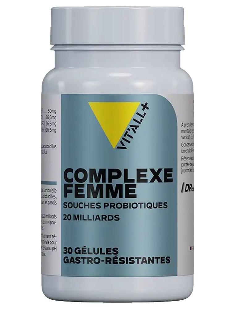 Image principale de la modale pour Complexe Femme 4 Lactobacilles - Flore intime 30 gélules gastro-résistantes - Vit'all+