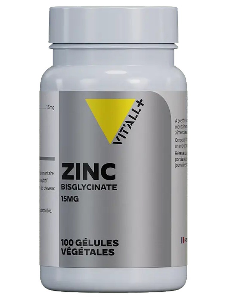 Image principale de la modale pour Zinc Bisglycinate 15 mg - Immunité, Peau et Cheveux 100 gélules végétales - Vit'all+
