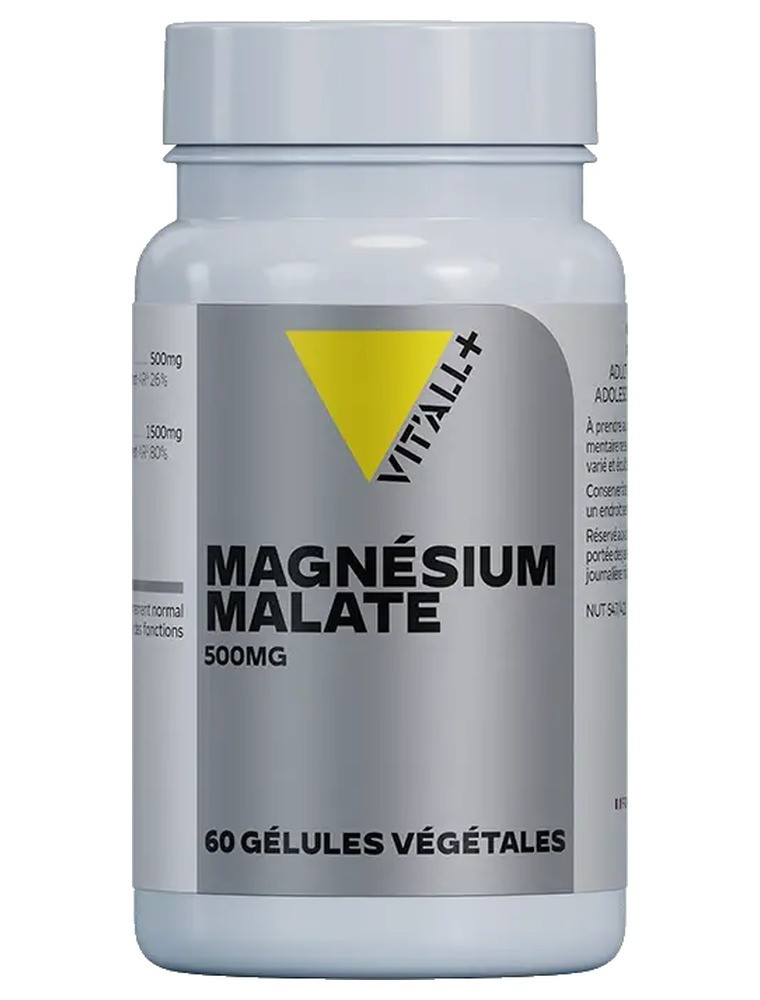 Image principale de la modale pour Magnésium Malate 500 mg - Fatigue et Nervosité 60 gélules végétales - Vit'all+