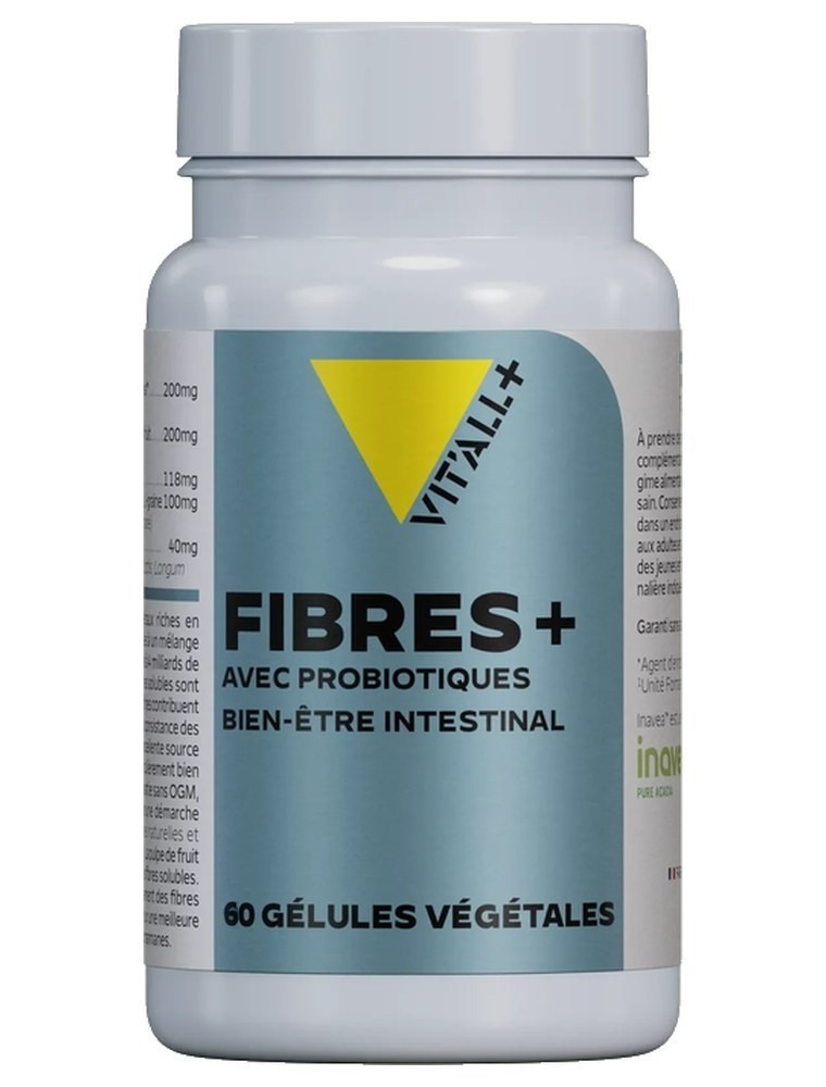 Image principale de la modale pour Fibres Plus avec Bifidobactéries - Bien-être intestinal 60 gélules végétales - Vit'all+