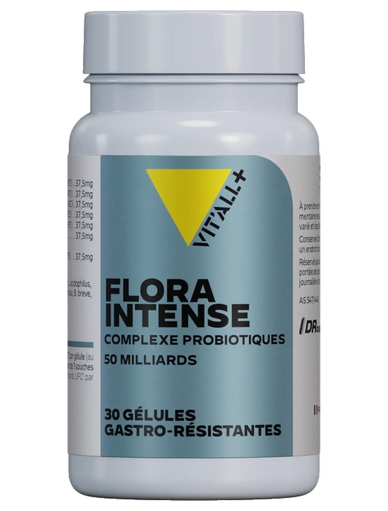 Image principale de la modale pour Flora Intense 50 milliards 7 souches - Flore intestinale 30 gélules gastro-résistantes - Vit'all+
