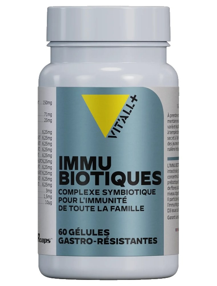 Image principale de la modale pour Immu Biotiques 10 souches, Vitamine D3 et Zinc - Immunité 60 gélules gastro-résistantes - Vit'all+