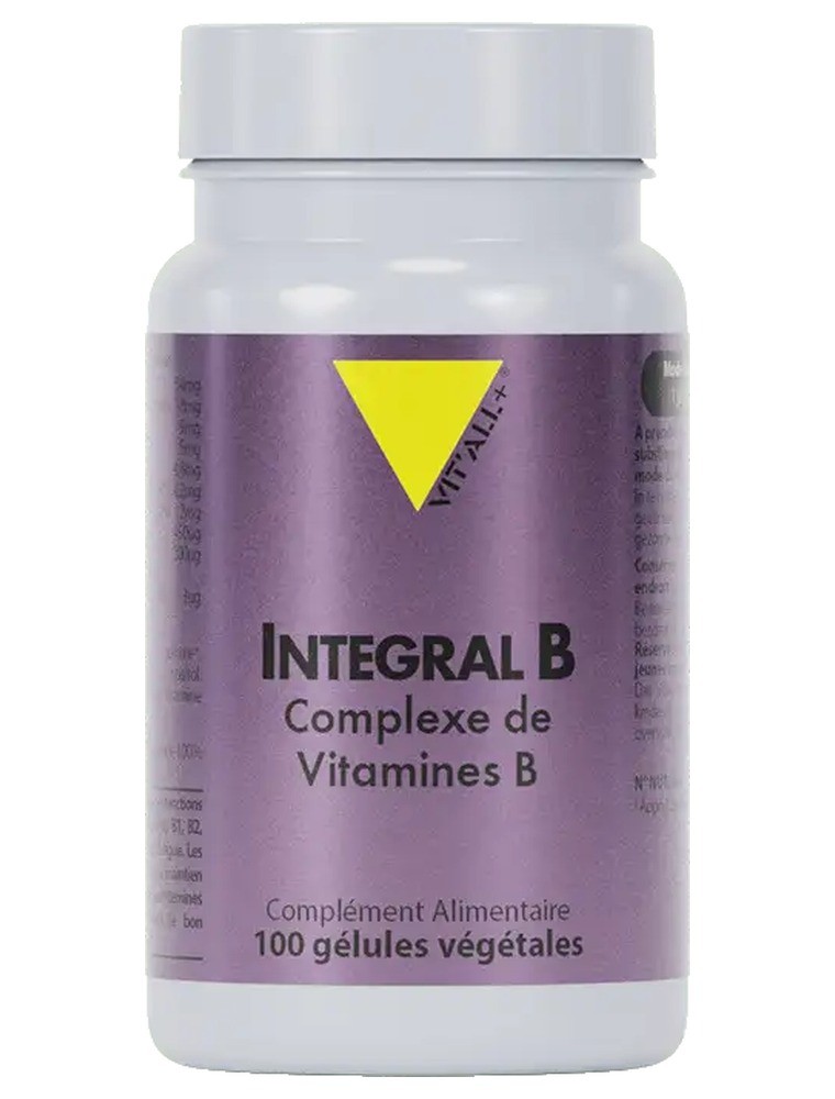 Image principale de la modale pour Intégral B Complexe de Vitamines B - Énergie et Nervosité 100 gélules végétales - Vit'all+