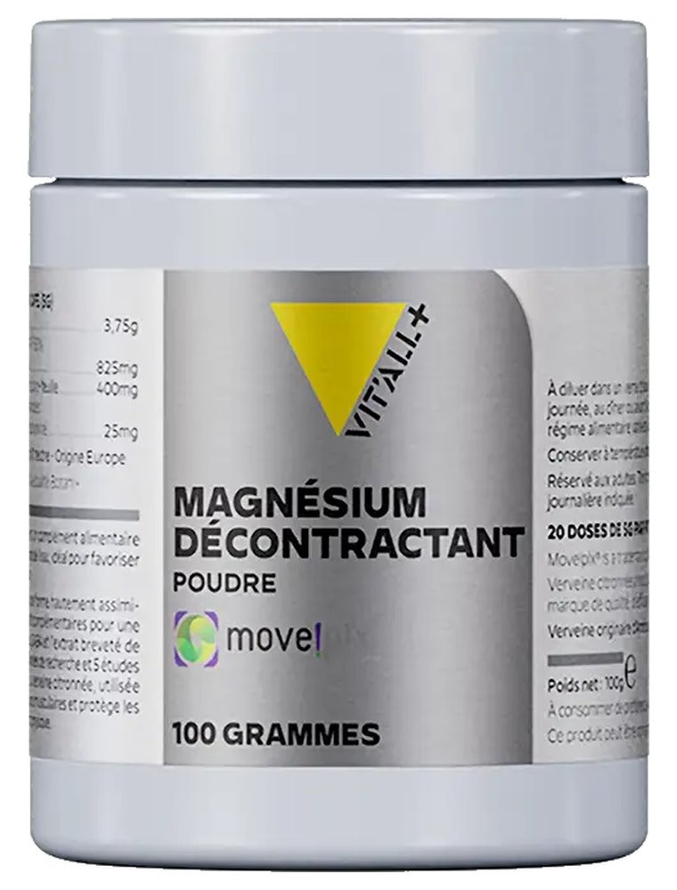Image principale de la modale pour Magnésium Décontractant Poudre Move!plx et GABA - Muscles et Détente 100 g - Vit'all+