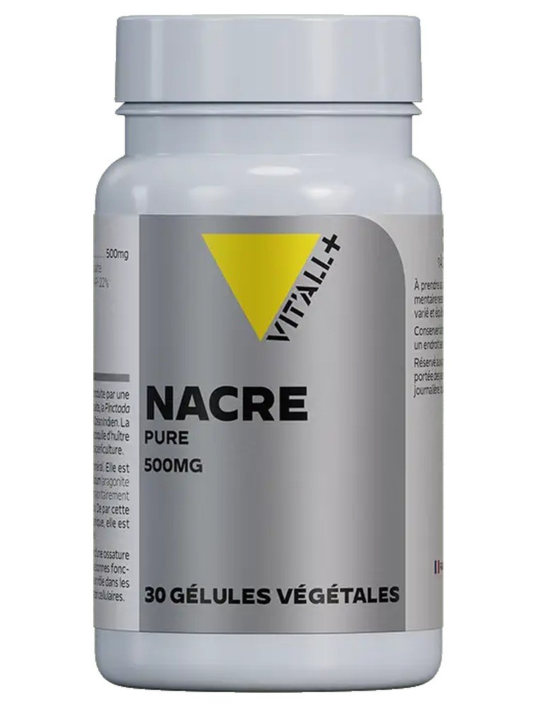 Image principale de la modale pour Nacre Pure 500 mg Calcium marin - Ossature 30 gélules végétales - Vit'all+