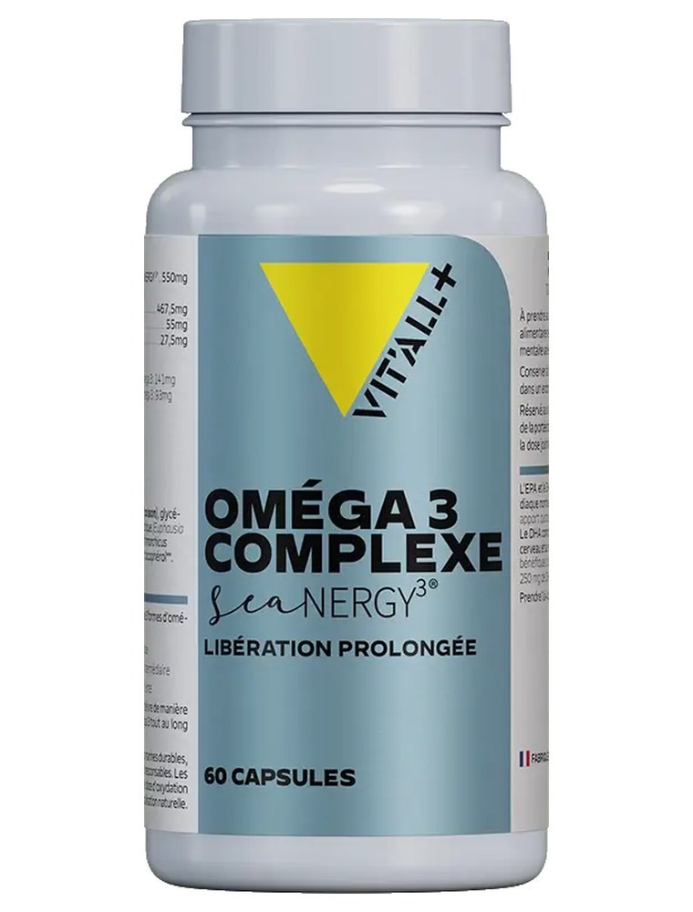 Image principale de la modale pour Oméga 3 Complexe SeaNERGY3 Krill, Poisson et Calanus - Libération prolongée 60 capsules - Vit'all+