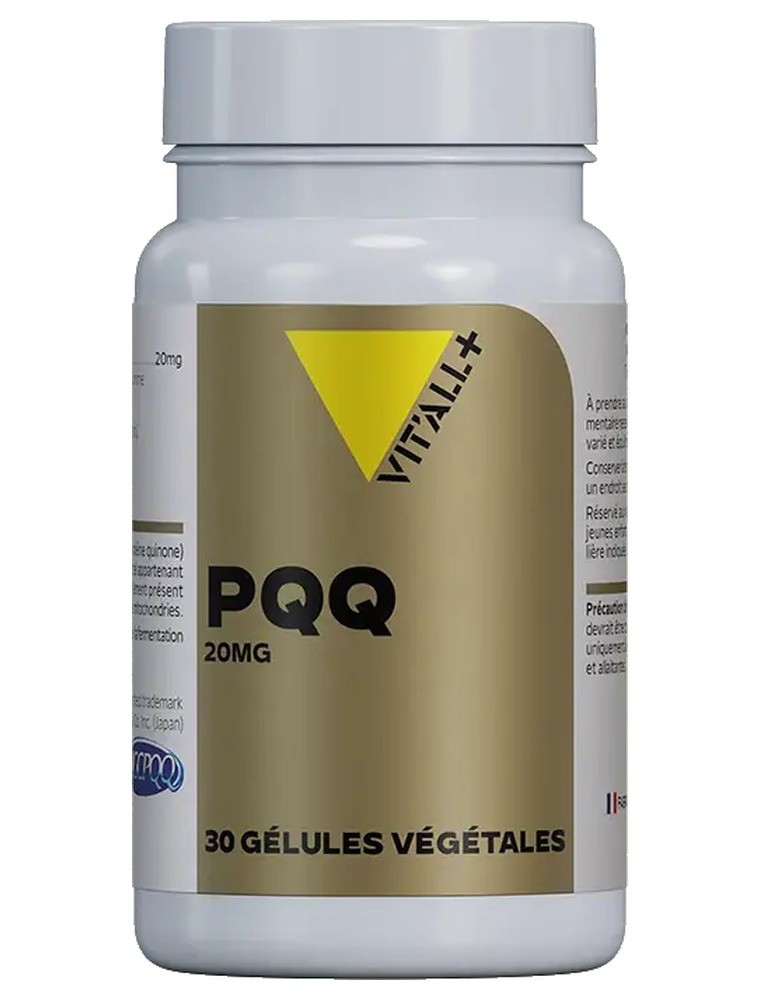 Image principale de la modale pour PQQ 20 mg Pyrroloquinoléine quinone MGCPQQ - Énergie cellulaire 30 gélules végétales - Vit'all+