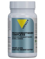 Image de Psychobiotiques Complexe 4 souches, B6 et B9 - Humeur et Sérénité 30 gélules gastro-résistantes - Vit'all+ depuis Solutions Naturelles pour votre Santé | Louis Herboristerie (87)
