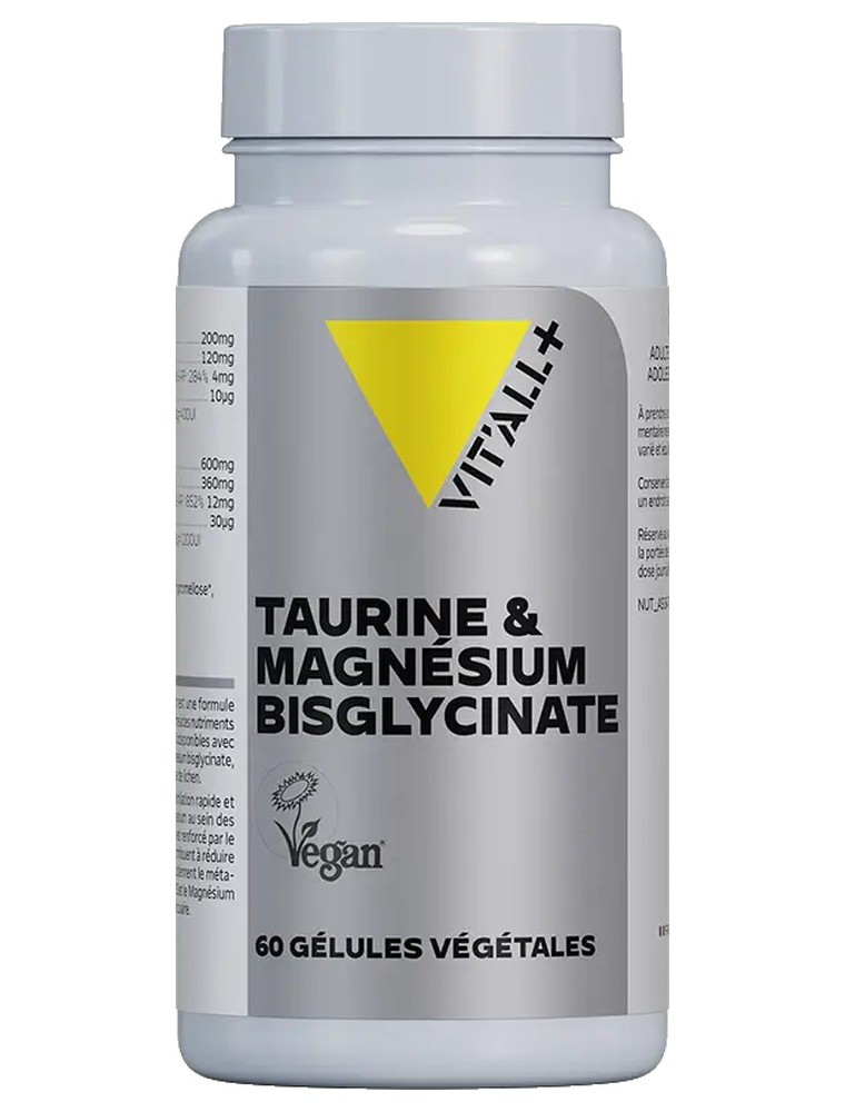 Image principale de la modale pour Taurine et Magnésium Bisglycinate avec B6 et D3 - Fatigue 60 gélules végétales - Vit'all+