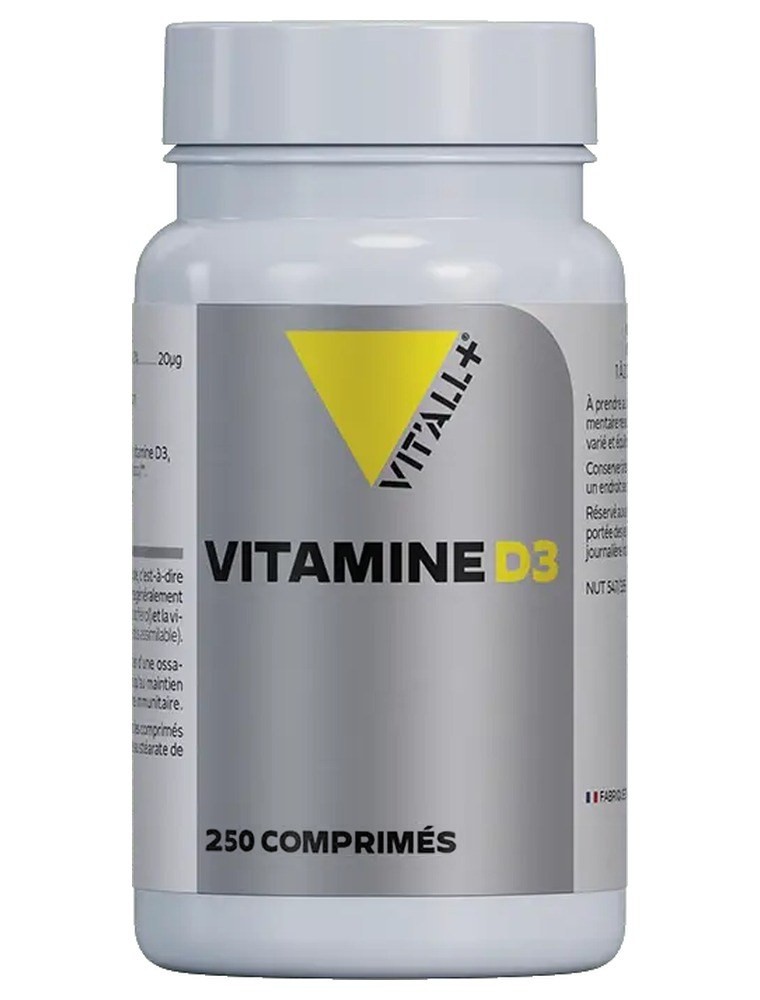 Image principale de la modale pour Vitamine D3 800 UI 20 µg Comprimés - Os et Immunité 250 comprimés sécables - Vit'all+