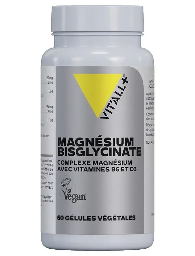 Image principale de la modale pour Magnésium Bisglycinate - Détente 60 gélules - Vit'all+