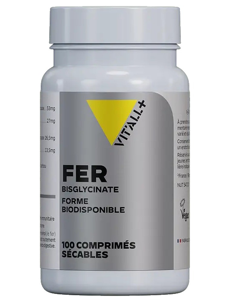 Image principale de la modale pour Fer Bisglycinate 27 mg - Immunité 100 comprimés - Vit'all+