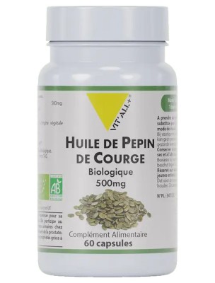 Image 80708 supplémentaire pour Huile de pépins de courge Bio - Confort urinaire Masculin 60 capsules - Vit'all+