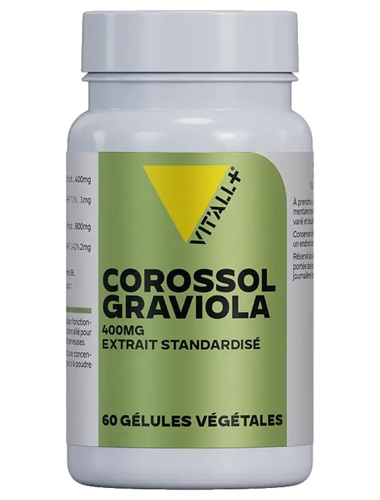 Image principale de la modale pour Corossol Graviola 400 mg - Détente et Immunité 60 gélules végétales - Vit'all+