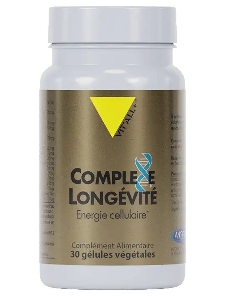 Image principale de la modale pour Complexe Longévité - Energie et Protection cellulaire 30 gélules végétales - Vit'all+