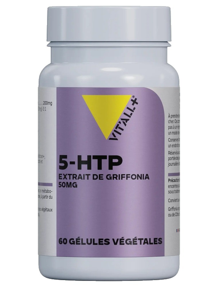 Image principale de la modale pour 5-HTP Extrait de Griffonia 50 mg - Détente et Sommeil 60 gélules végétales - Vit'all+